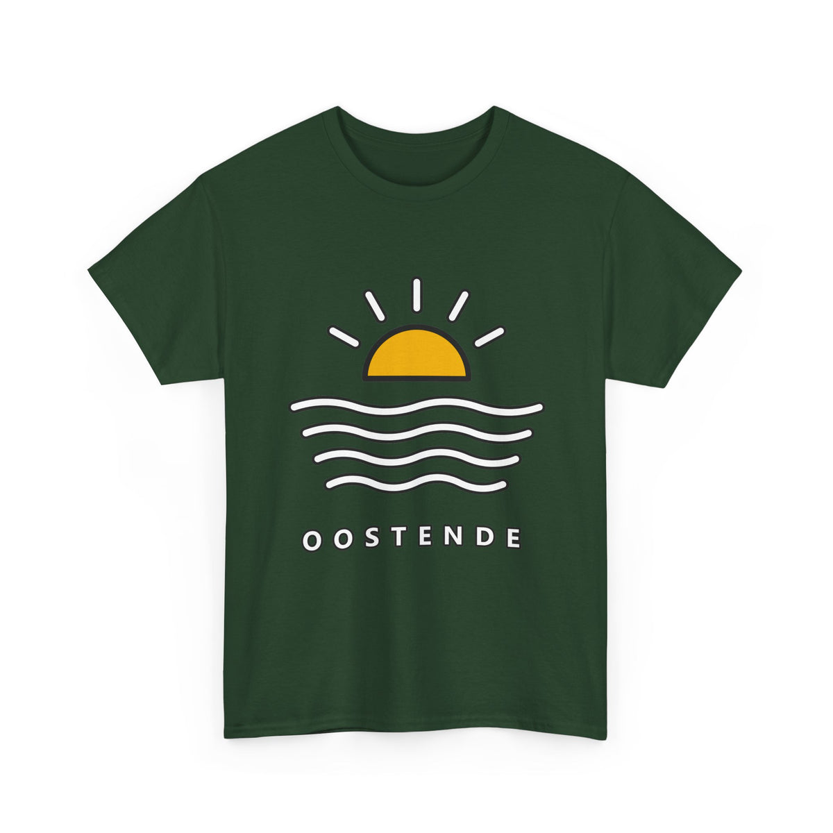 Oostende Zon & Golven Unisex T-shirt | Kust | VlaamseKracht®