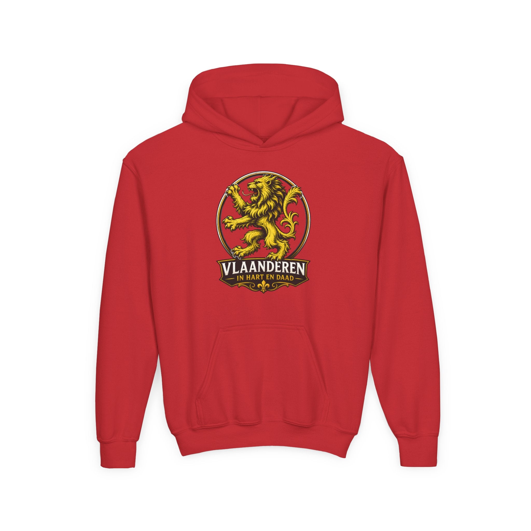 Premium Vlaamse Leeuw Youth Heavy Blend Hooded Sweatshirt | VlaamseKracht®