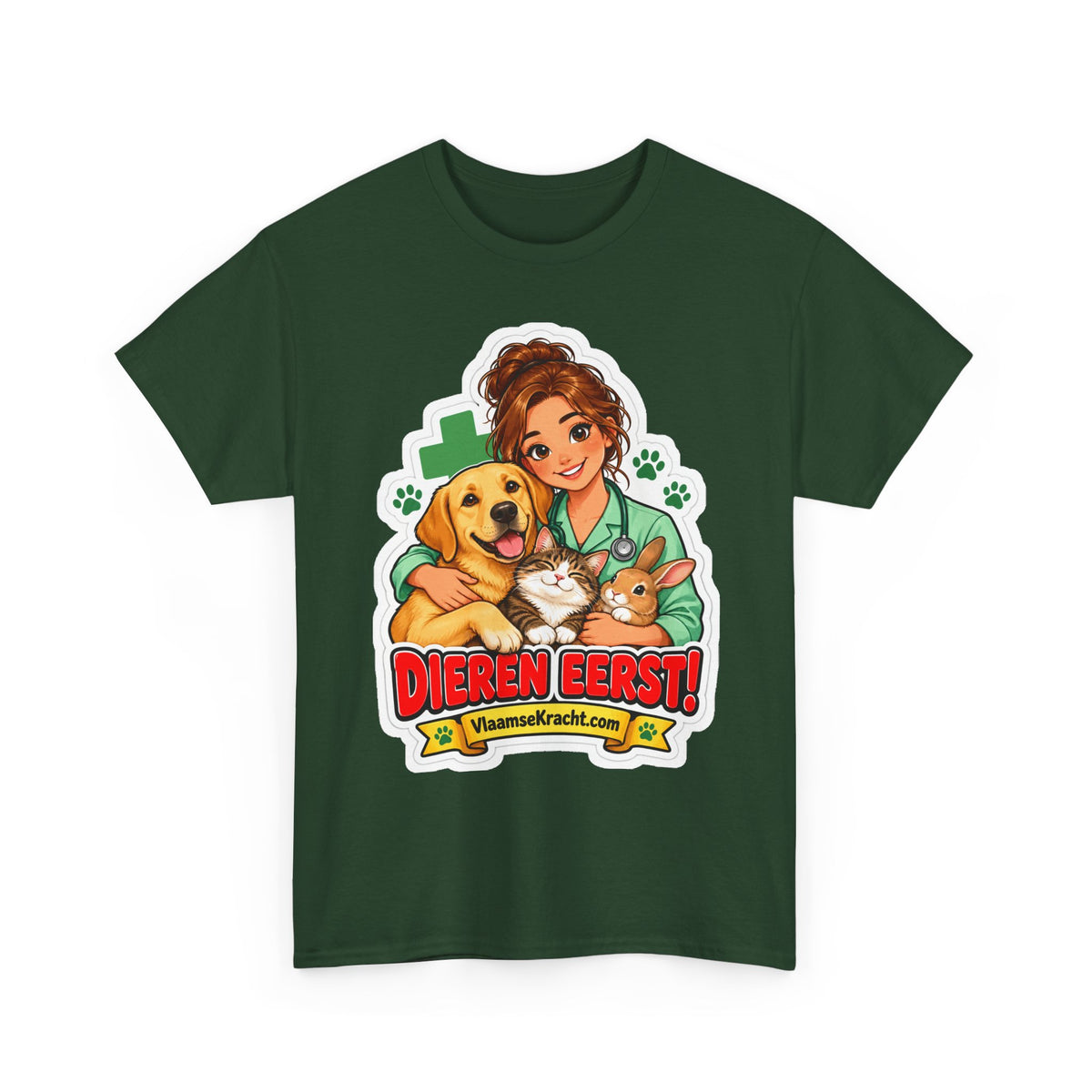 DIEREN EERST! Unisex T-shirt | De Dierenarts | VlaamseKracht®