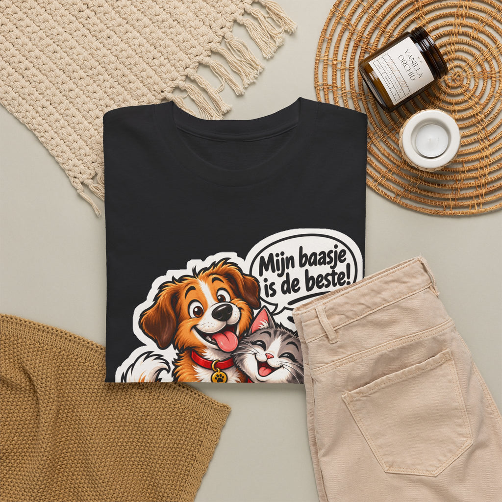 MIJN BAASJE IS DE BESTE! Unisex T-shirt | Hond & Kat | VlaamseKracht®
