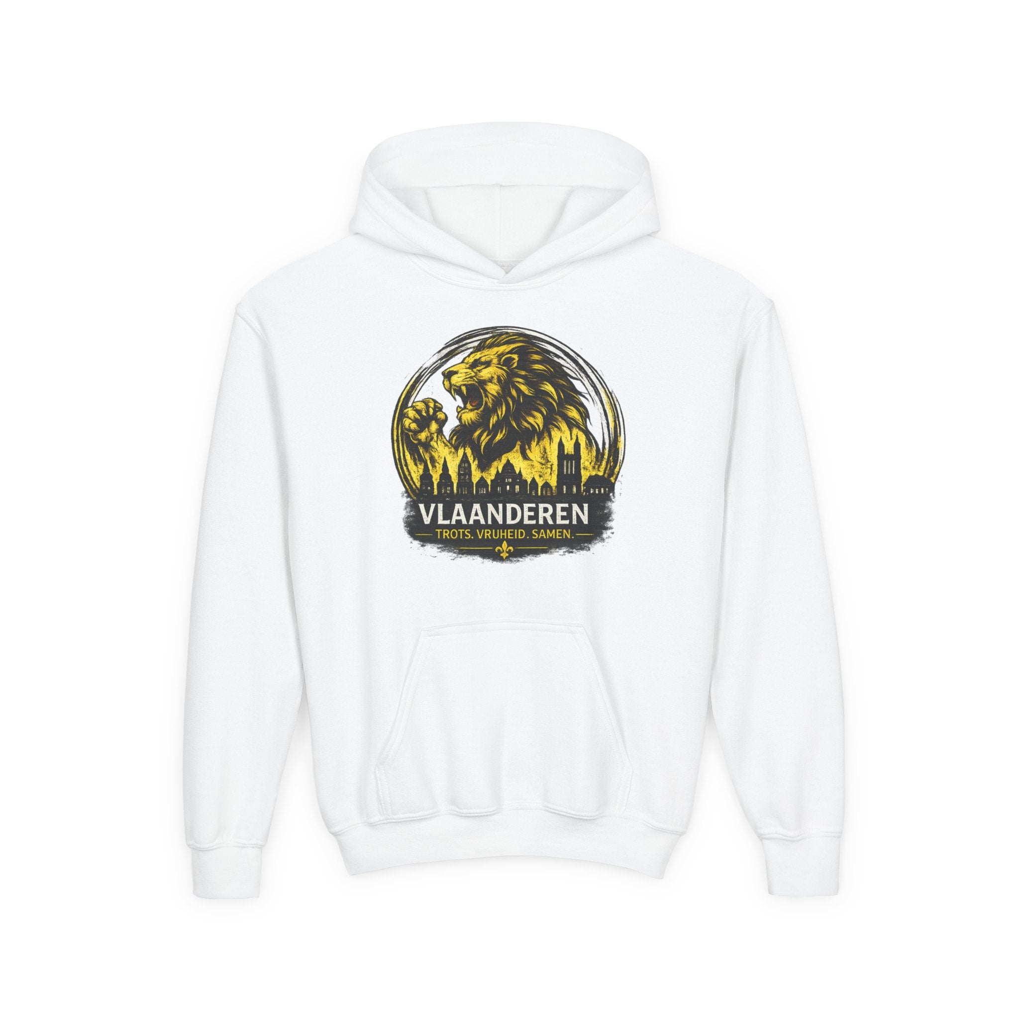 Premium Vlaamse Leeuw Youth Heavy Blend Hooded Sweatshirt | VlaamseKracht®