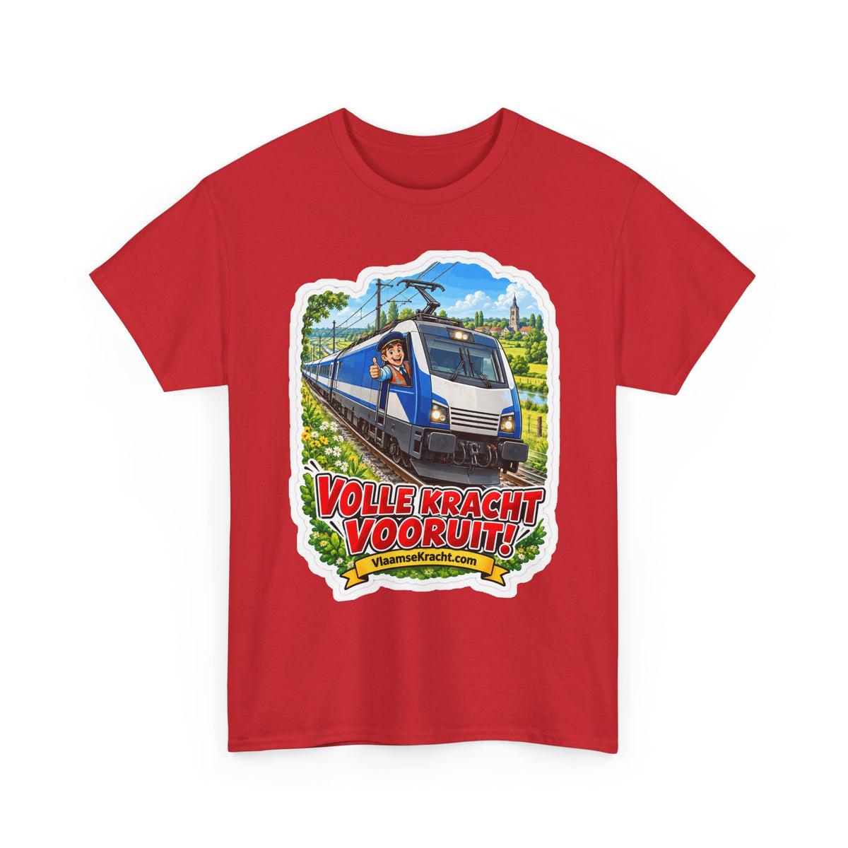 VOLLE KRACHT VOORUIT! Unisex T-shirt | De Treinbestuurder | VlaamseKracht®