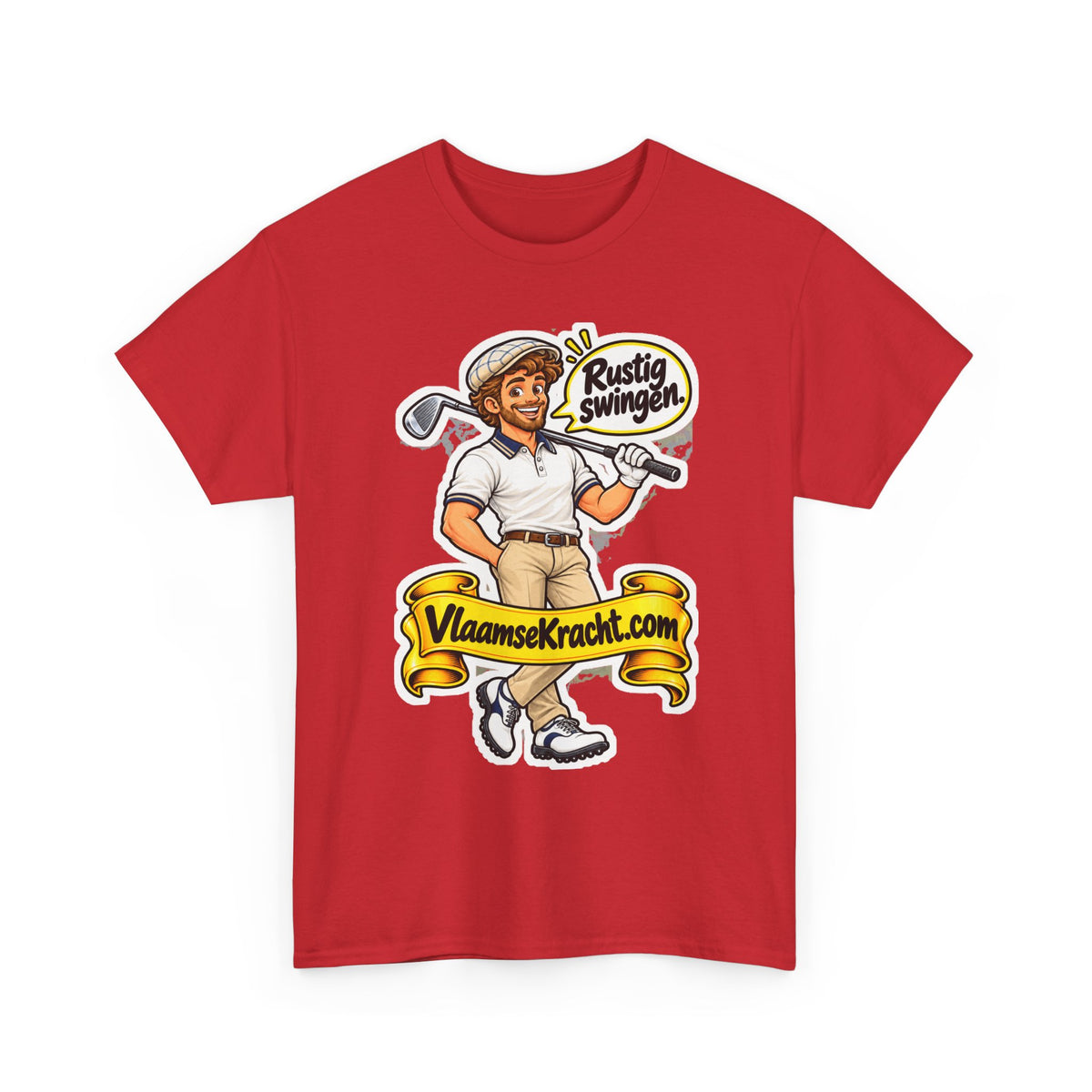 RUSTIG SWINGEN. Unisex T-shirt | De Golfer | VlaamseKracht®