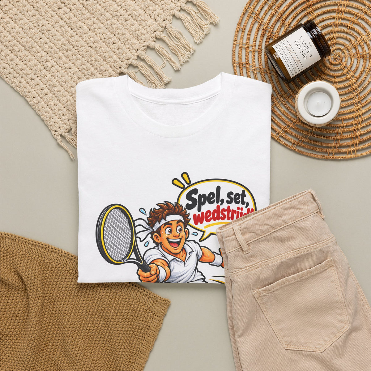 SPEL, SET, WEDSTRIJD! Unisex T-shirt | Tennis | VlaamseKracht®