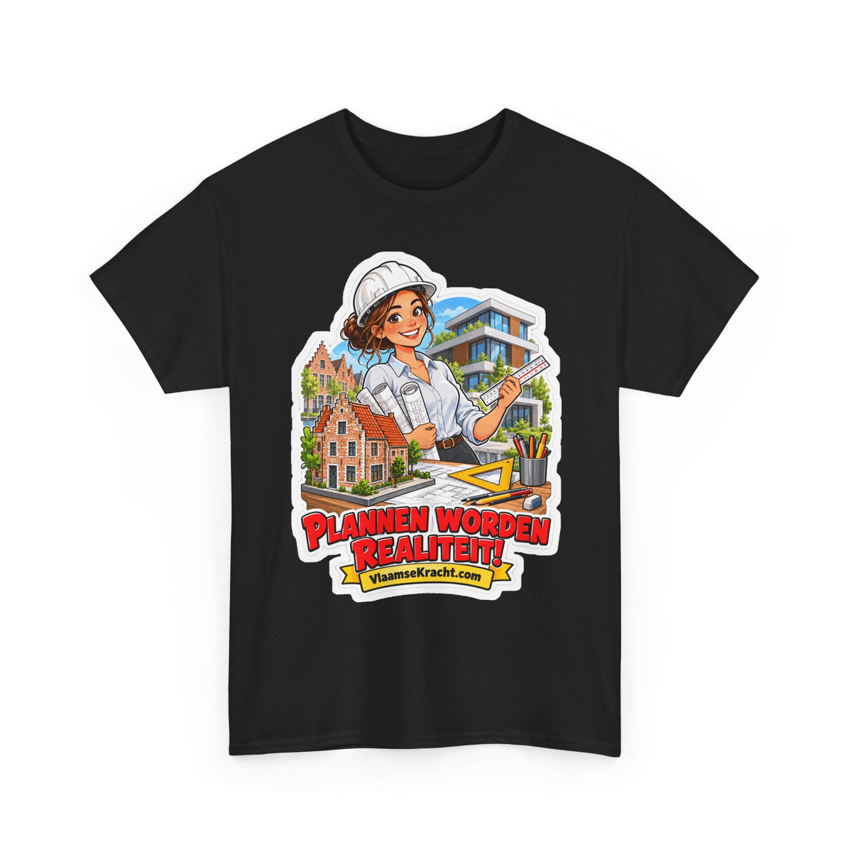 PLANNEN WORDEN REALITEIT! Unisex T-shirt | De Architect | VlaamseKracht®