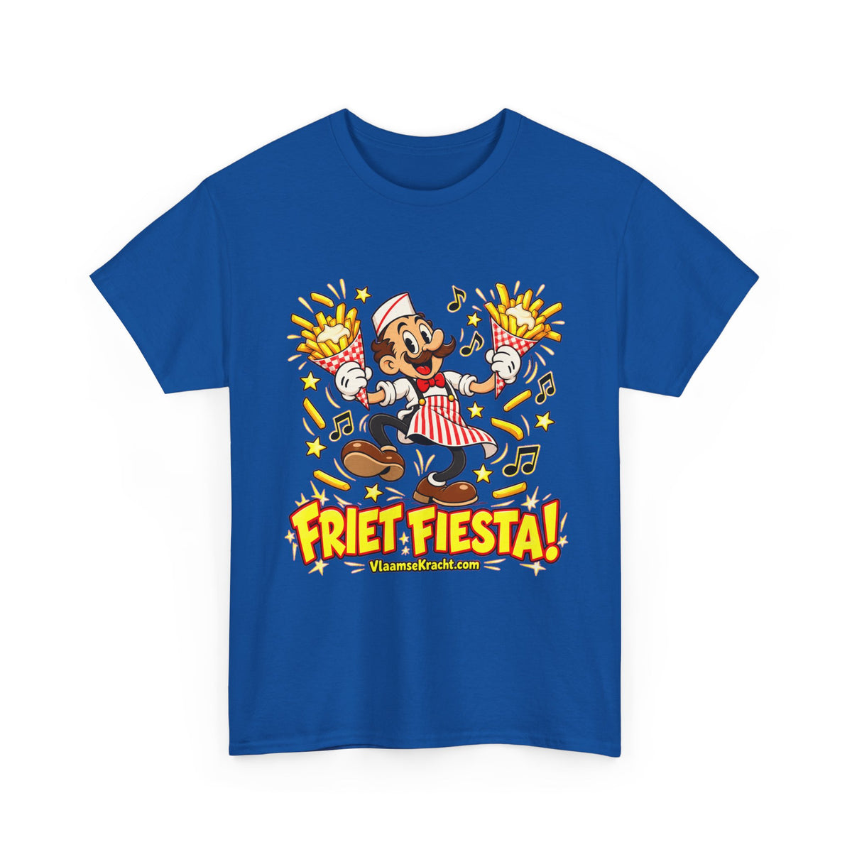 FRIET FIESTA! Unisex T-shirt | Retro Cartoon | VlaamseKracht®